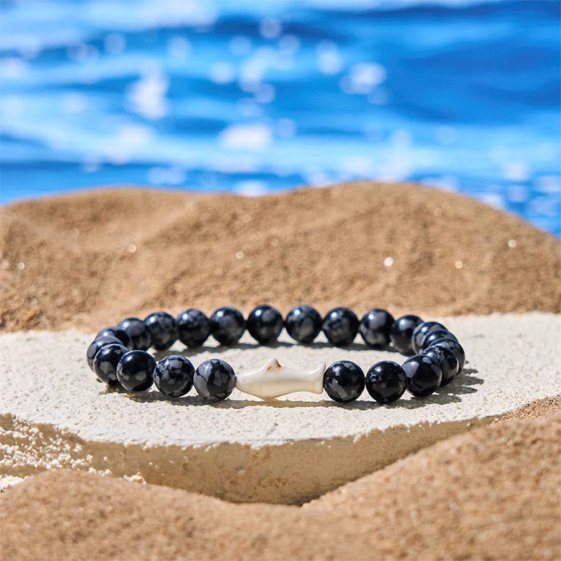 Buddha Stones Natural Agate Stone Shark Wisdom Bracelet