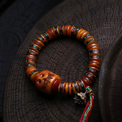 Buddha Stones Tibet Bone Beads the Lord of the Corpse Forest Reminders of Our Impermanence Bracelet