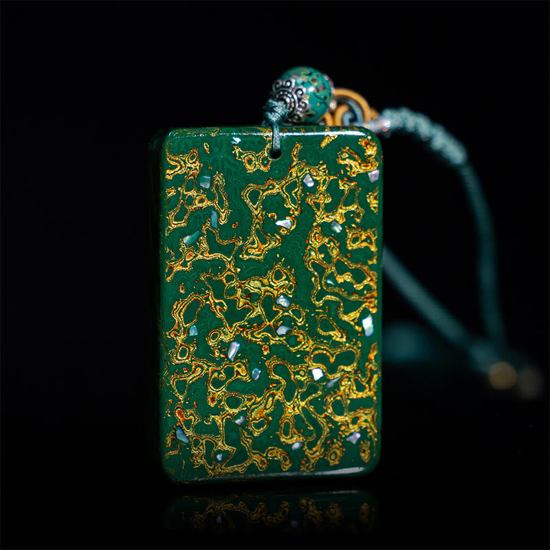 Buddha Stones Handcrafted Lacquer Craft Sandalwood Protection Pendant Necklace