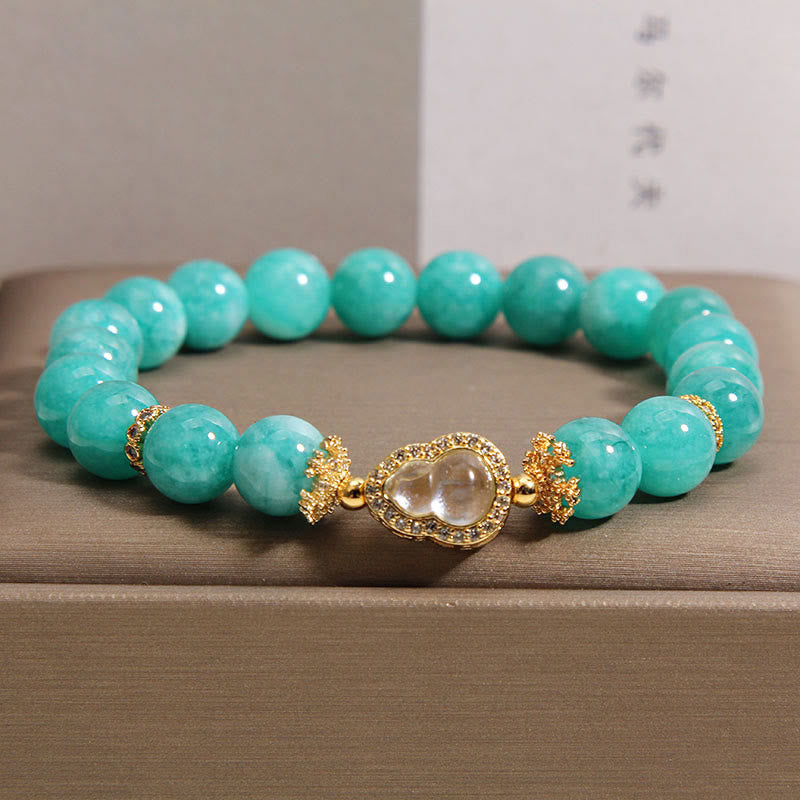Buddha Stones Gourd Design Amazonite Stone Healing Confidence Beads Bracelet