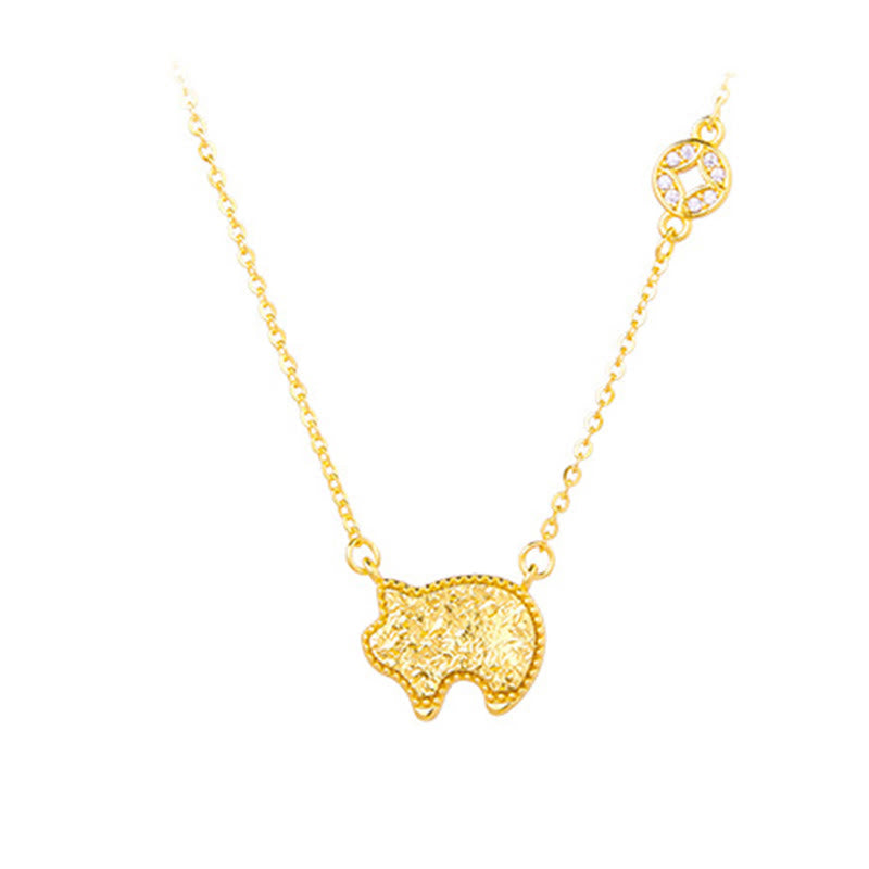 Buddha Stones Year of the Horse Chinese Zodiac 925 Sterling Silver Coin Design Blessing Chain Necklace Pendants