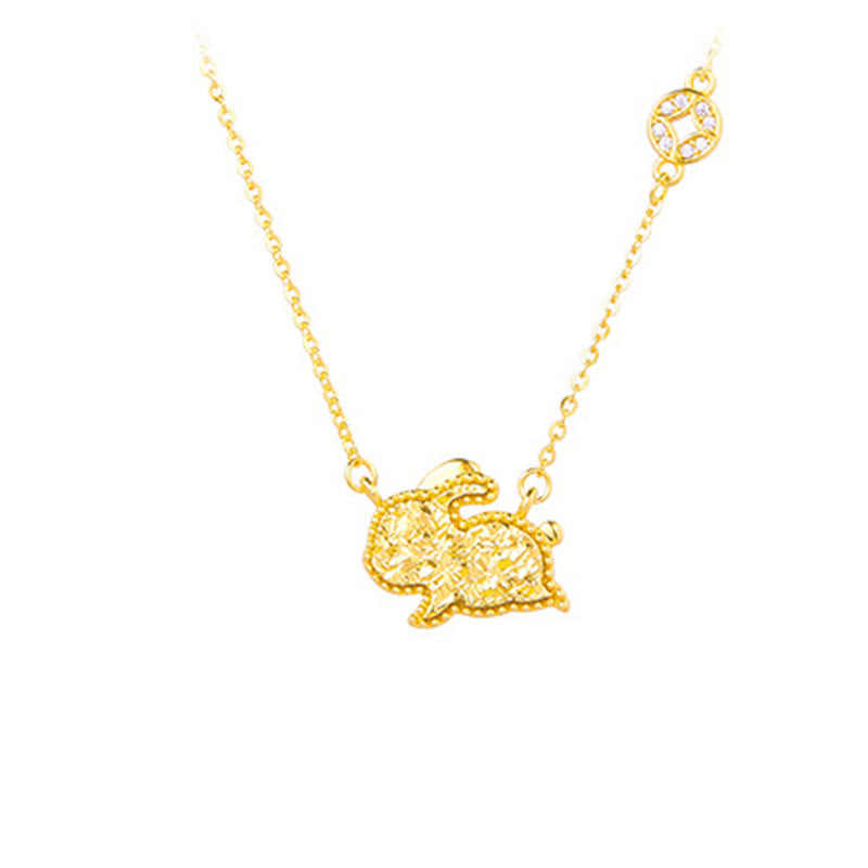 Buddha Stones Year of the Horse Chinese Zodiac 925 Sterling Silver Coin Design Blessing Chain Necklace Pendants