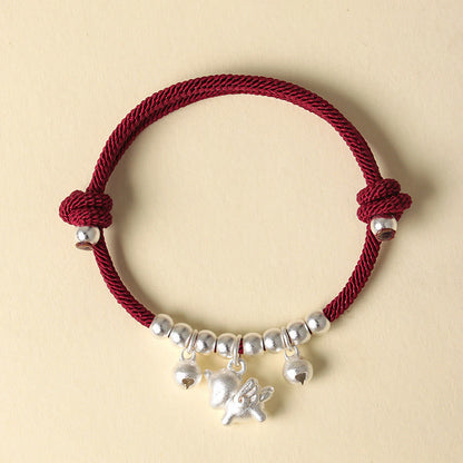 Buddha Stones Year of the Horse Multiple Horse Styles Rope Luck Strength Adjustable Bracelet