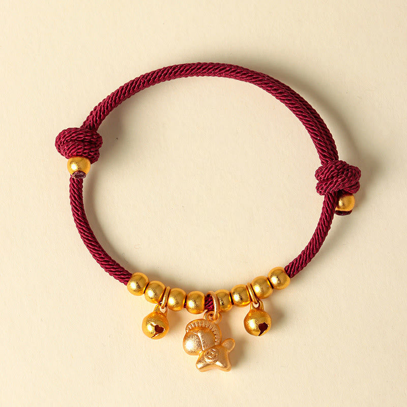 Buddha Stones Year of the Horse Multiple Horse Styles Rope Luck Strength Adjustable Bracelet