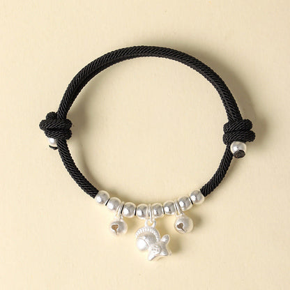 Buddha Stones Year of the Horse Multiple Horse Styles Rope Luck Strength Adjustable Bracelet