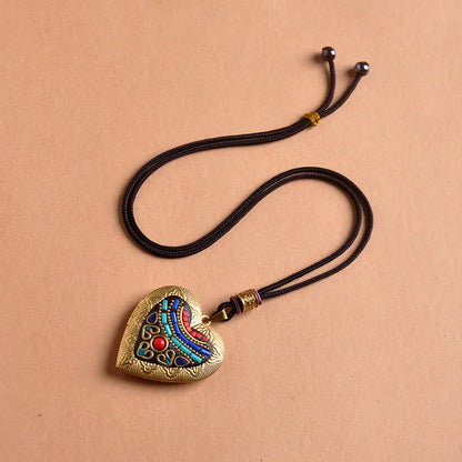 Buddha Stones Copper Kwan Yin Avalokitesvara Zakiram Wealth Pendant Necklace