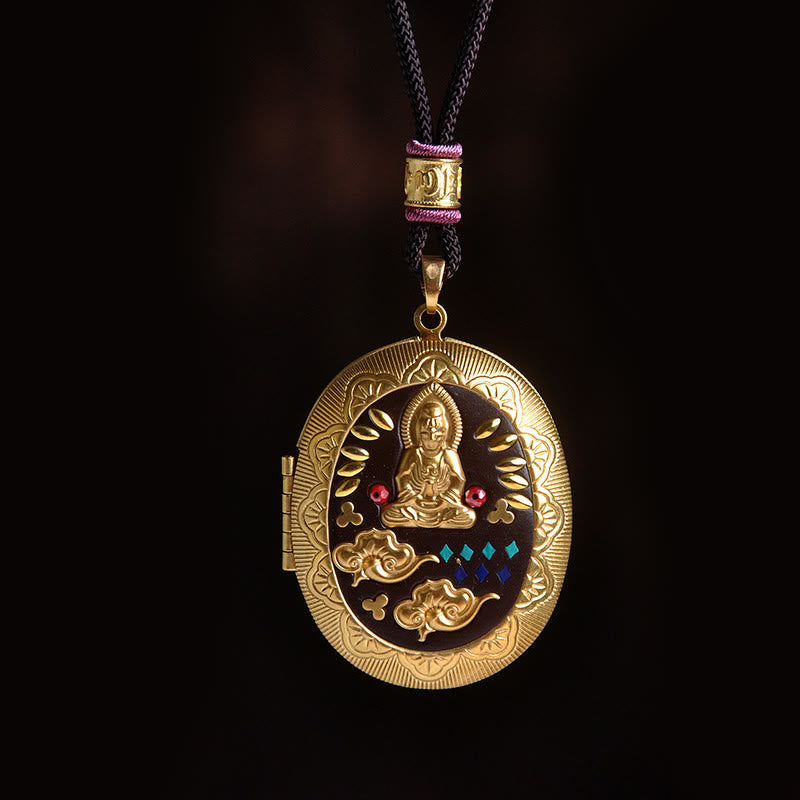 Buddha Stones Copper Kwan Yin Avalokitesvara Zakiram Wealth Pendant Necklace