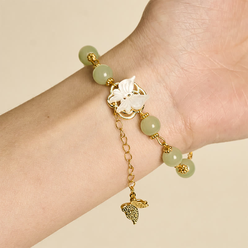 Buddha Stones Liuli Glass Bead Butterfly Blessing Love Bracelet