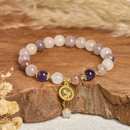 Buddha Stones Golden Silk Jade Fu Character Rabbit Ward Off Evil Spirits Bracelet