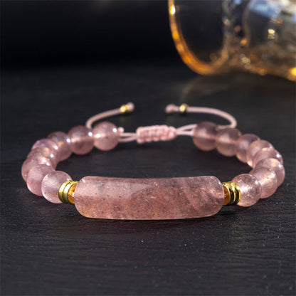 Buddha Stones Amethyst Green Aventurine Tiger Eye Strawberry Quartz Positive Transformation Bracelet