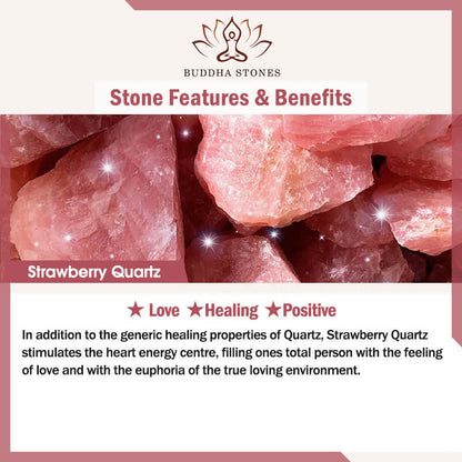 Buddha Stones Strawberry Quartz Bamboo Positive Bracelet