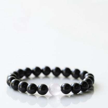 Buddha Stones Black Tourmaline Crystal Zodiac Animal Design Resilience Bracelet