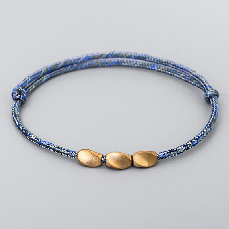 Buddha Stones Multiple Colors String Golden Copper Beads Balance Bracelet