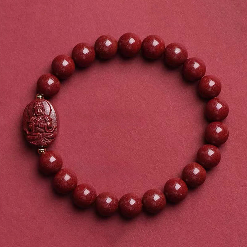 Buddha Stones the Chinese Zodiac Natal Buddha Cinnabar Blessing Bracelet