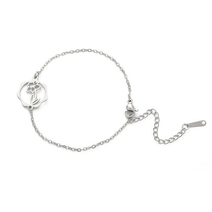 Buddha Stones Titanium Steel Birth Flower New Beginning Bracelet
