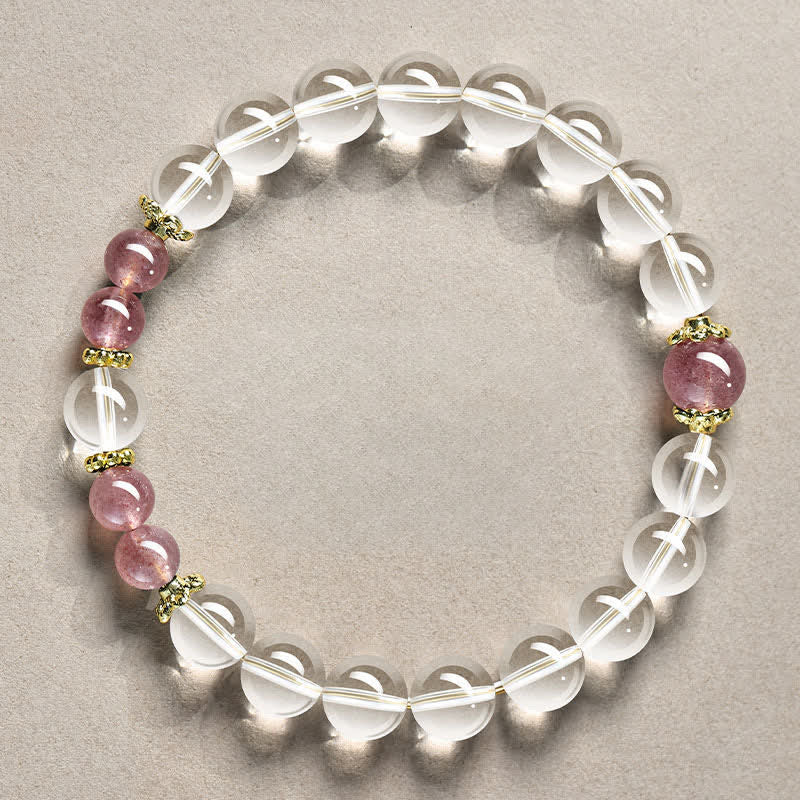 Buddha Stones Natural Clear Quartz Beaded Healing Bracelet