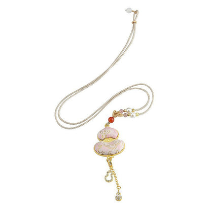 Buddha Stones Song Brocade Gourd Necklace