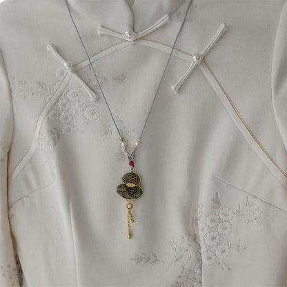 Buddha Stones Song Brocade Gourd Necklace