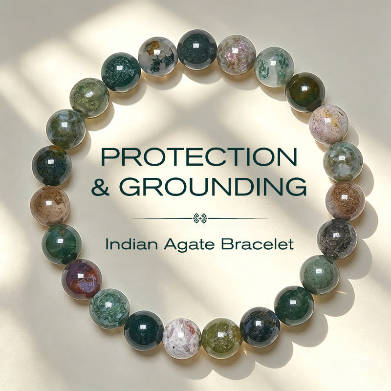 Buddha Stones Natural Stone Sea Sediment Jasper Agate Protection Peace Bracelet