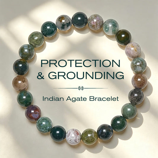 Buddha Stones Natural Stone Sea Sediment Jasper Agate Protection Peace Bracelet