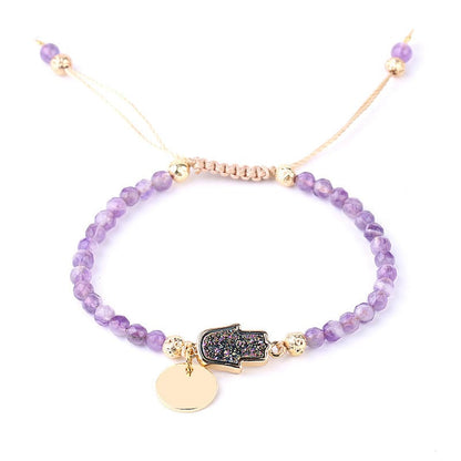 Amethyst Natural Stone Crystal Bracelet