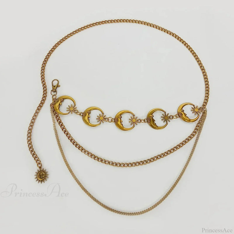 Rebellious Dark Urban Layered Waist Chain Belt