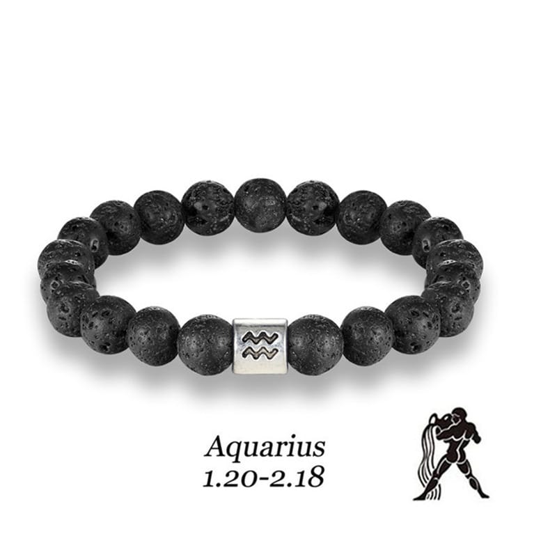 Handmade Lava Stone Zodiac Bracelet