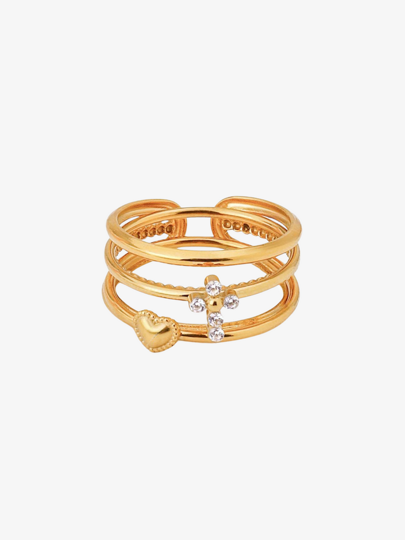 Zircon Crystal Rings Set