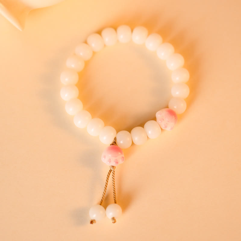 Buddha Stones Natural Bodhi Seed Paw Lucky Cat Paw Peace Bracelet