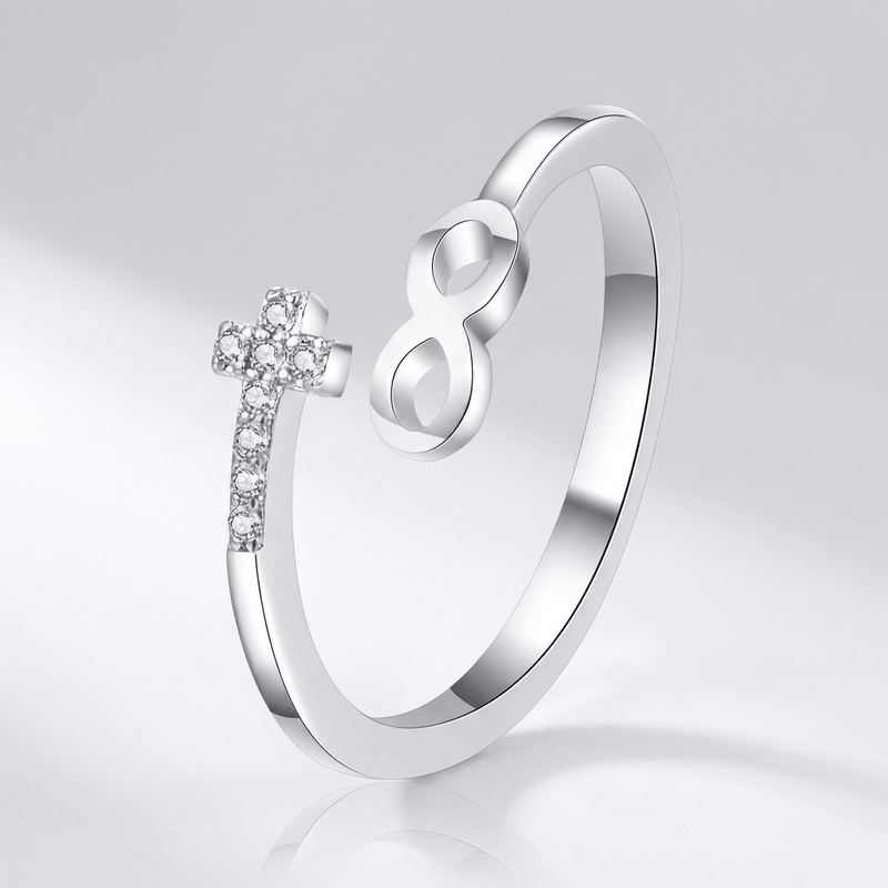 Faith & Infinity Silver Ring - (adjustable)
