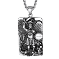 Engraved St. Michael the Archangel Dog Tag Necklace