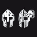 Flash Spartan Helmet Mask Stud Earrings for