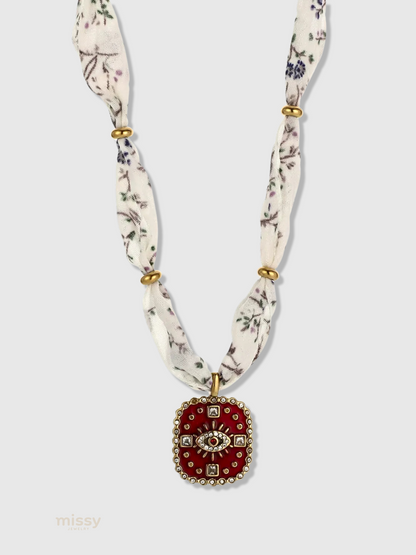 Neve Silk Scarf Pendant Necklace