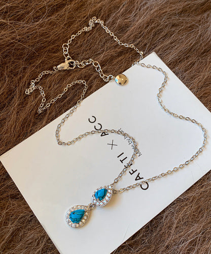 Stylish Double-layer Fine Turquoise Lariat Necklace