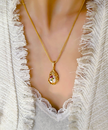 Golden Tulip Metal Monet's Garden Pendant Necklace