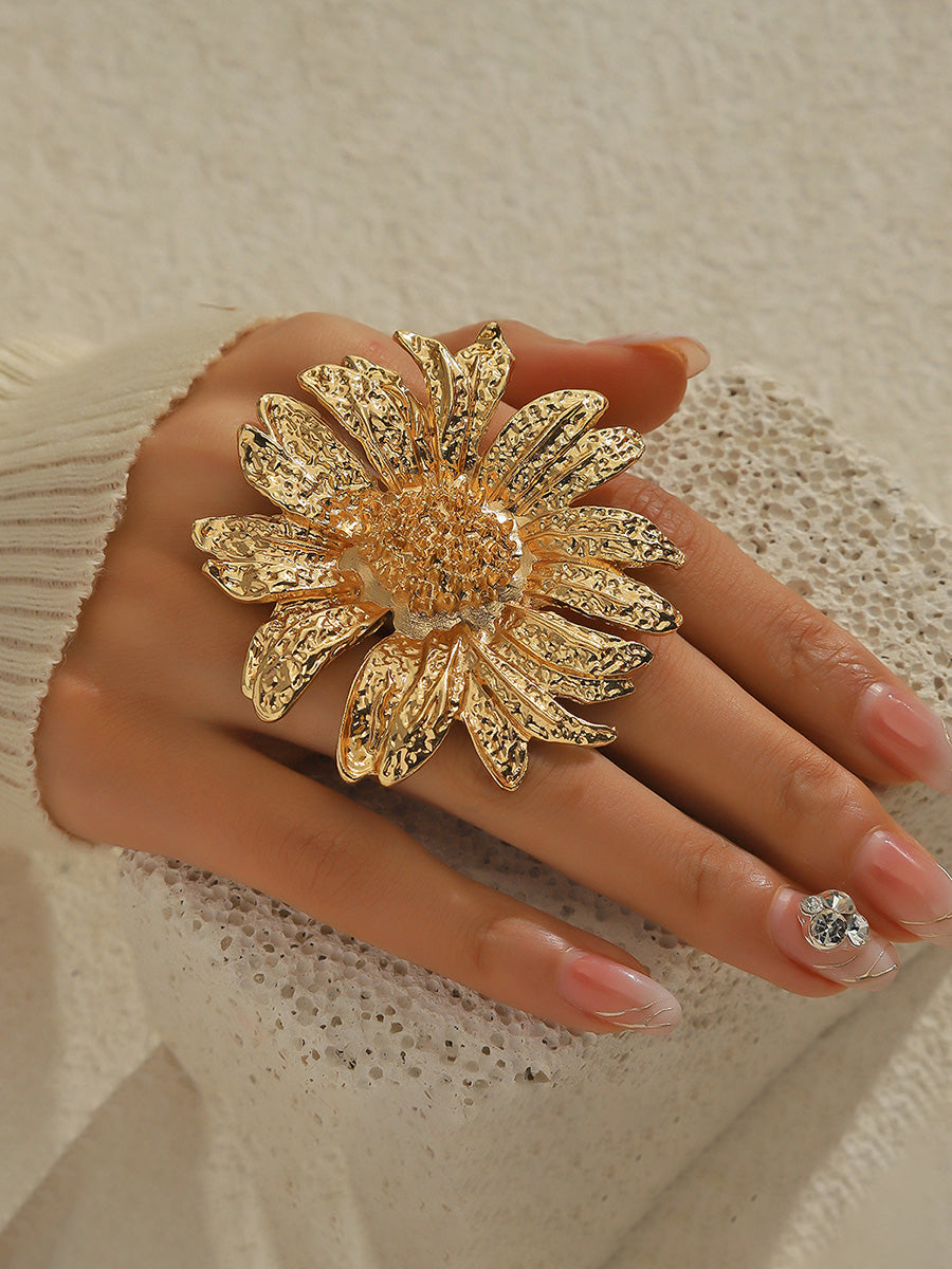 Flower Shape Geometric Rings Accessories