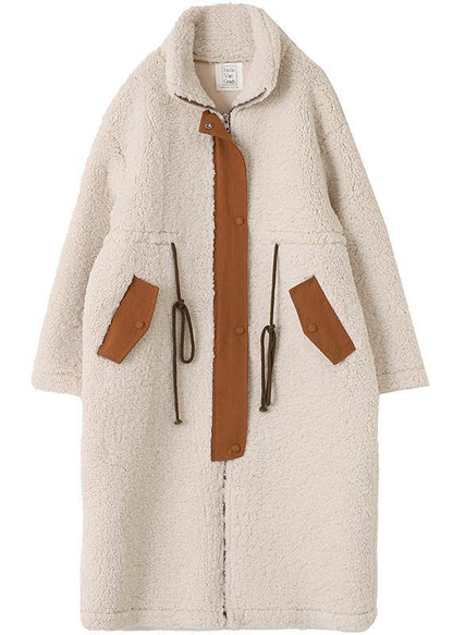 Nude Woolen Coats Winter Coat High Neck Drawstring Jackets(limited Stock)
