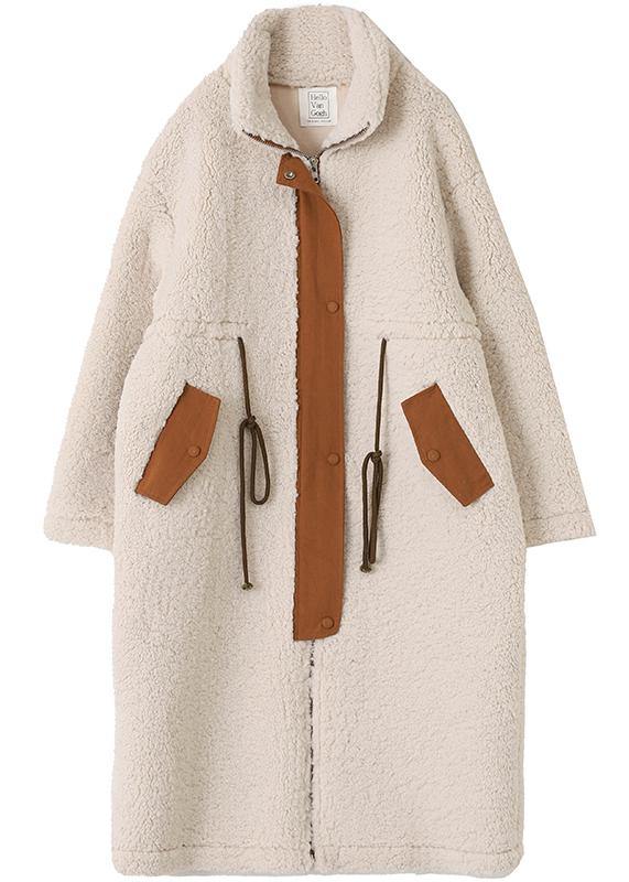 Nude Woolen Coats Winter Coat High Neck Drawstring Jackets(limited Stock)