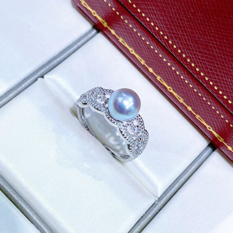 Lace 6.5-7mm Japanese Akoya Pearl Ring