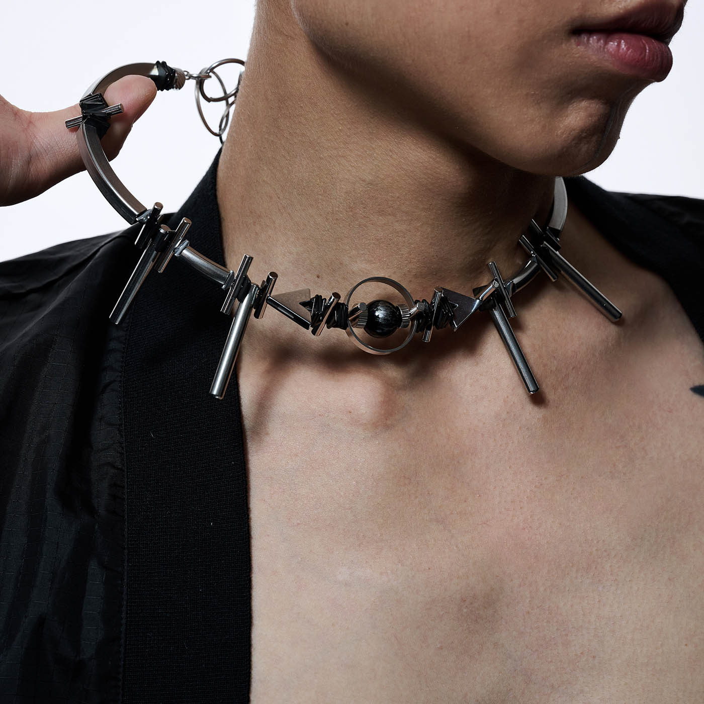 Industrial Spike Choker Necklace