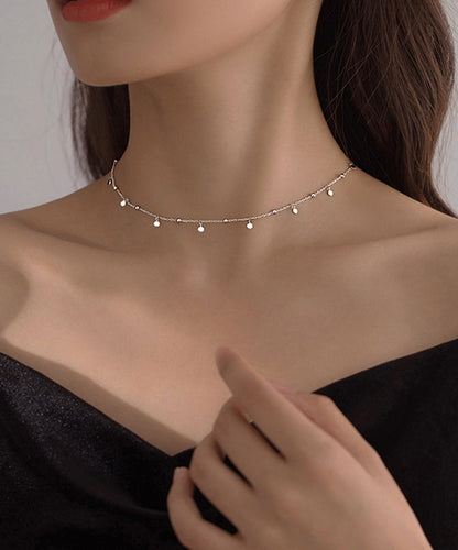 New Jewelry Round Bead Zircon Discs Choker Necklace for