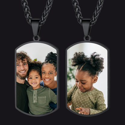 Personalized Double-side Photo Dog Tag Necklace With Picture for