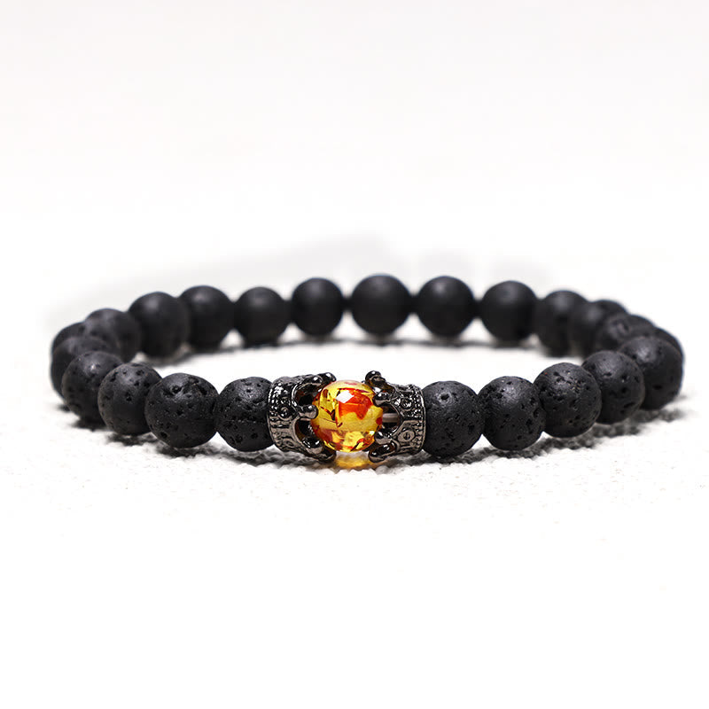 Buddha Stones Natural Stone King&queen Crown Healing Energy Beads Couple Bracelet