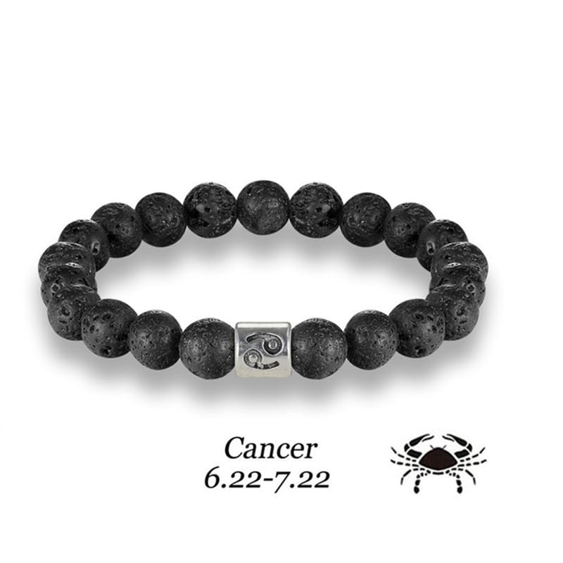 Handmade Lava Stone Zodiac Bracelet