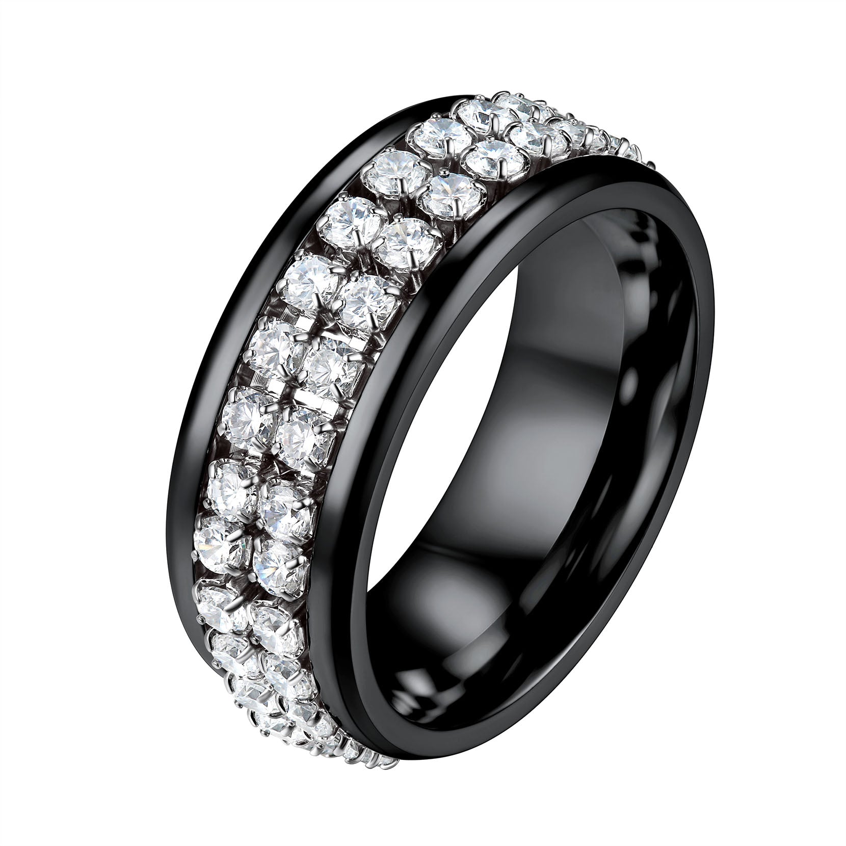Cz Diamond Fidget Anxiety Band Ring for