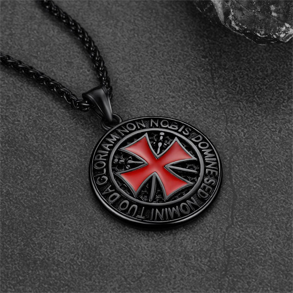 Knights Templar Cross Medallion Necklace for