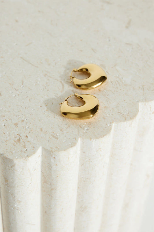 18k Plated Gold Moonlight Hoop Earrings Gold