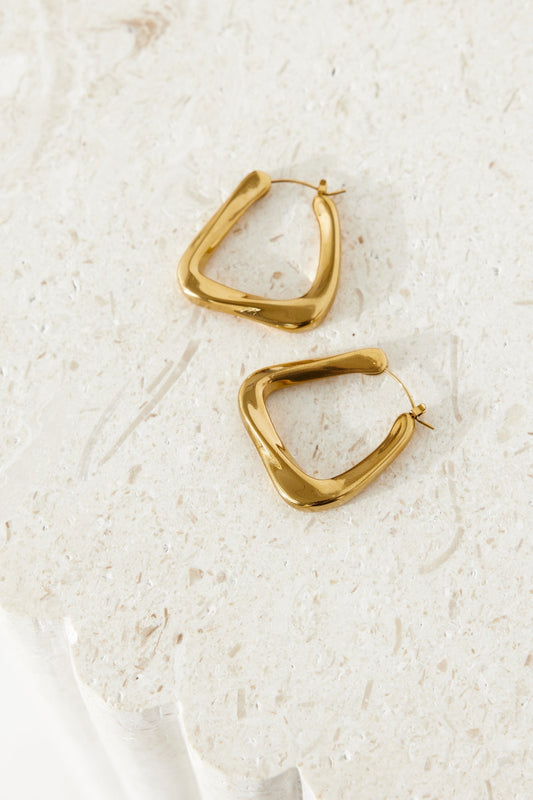 18k Gold Plated Styled by You Hoop Earrings Gold