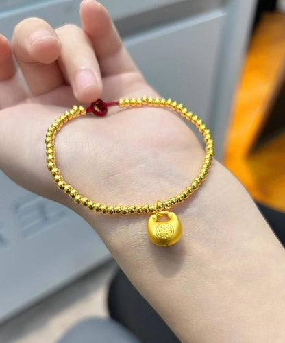 Gold Sterling Silver Overgild Golden Pig Charm Bracelet