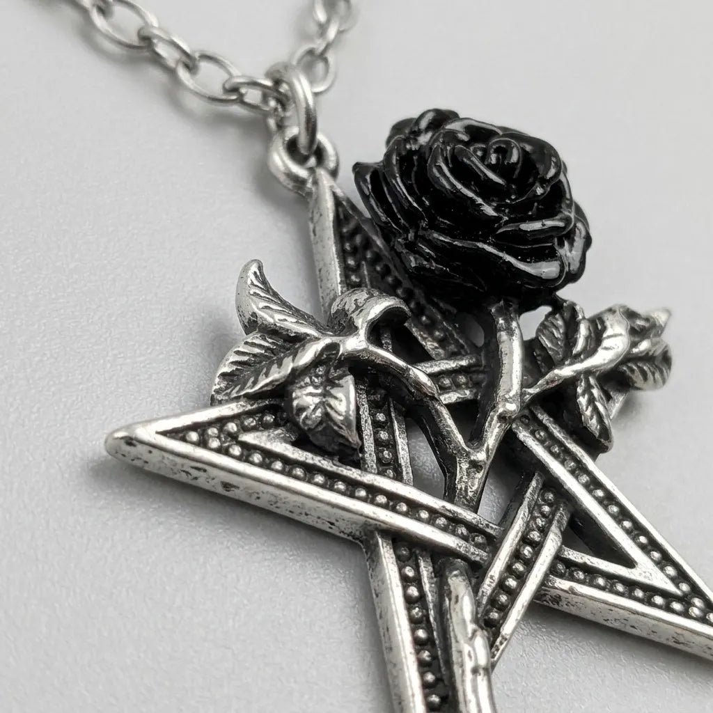Dark Magic Rose Necklace